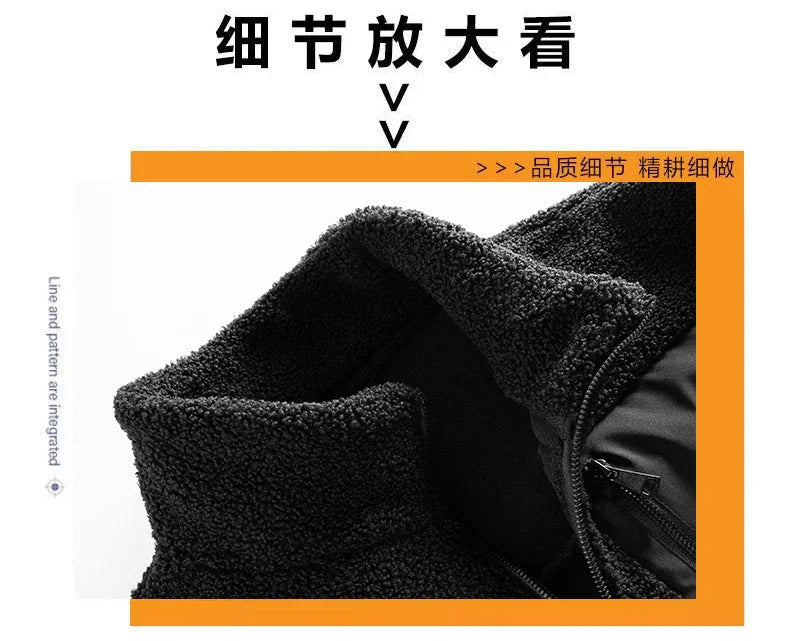 New Autumn Winter Sports Outdoor Stand Up Collar Casual Loose Couple Coat Men'S Thick Fashion Versatile Warm Polar Fleece Jacket