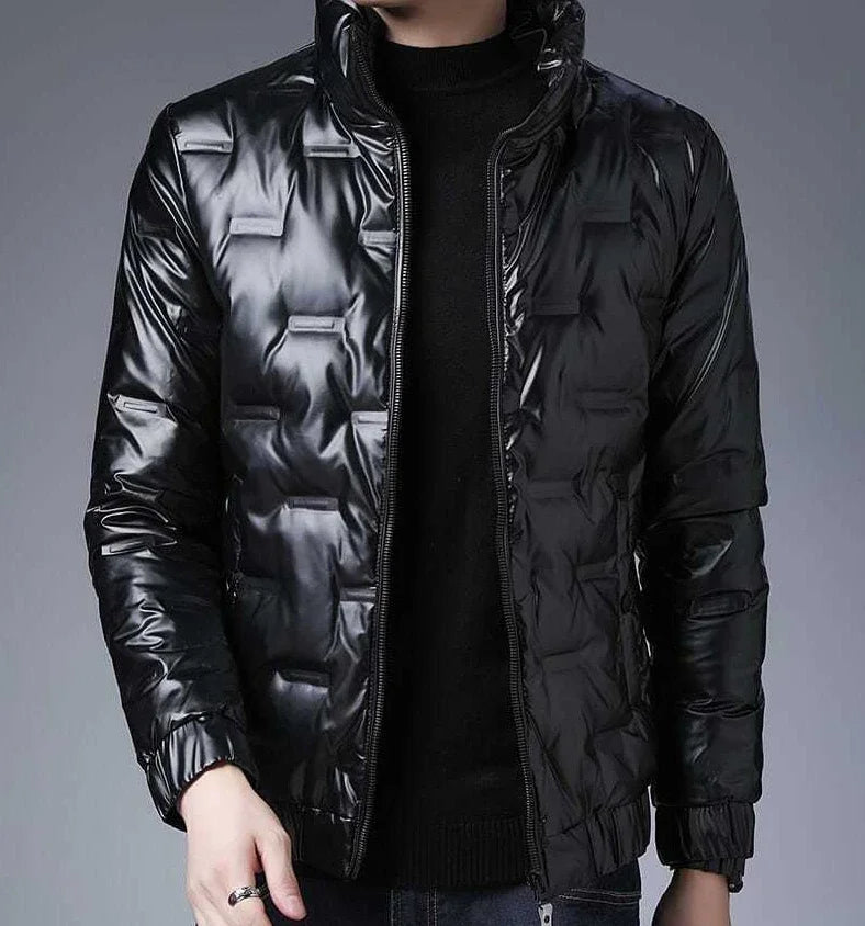 Man Padded Coat Glossy Parkas Lightweight Puffer Down Jackets For Men Short Padding Winter Korean Style Warm Clothes Models Hot