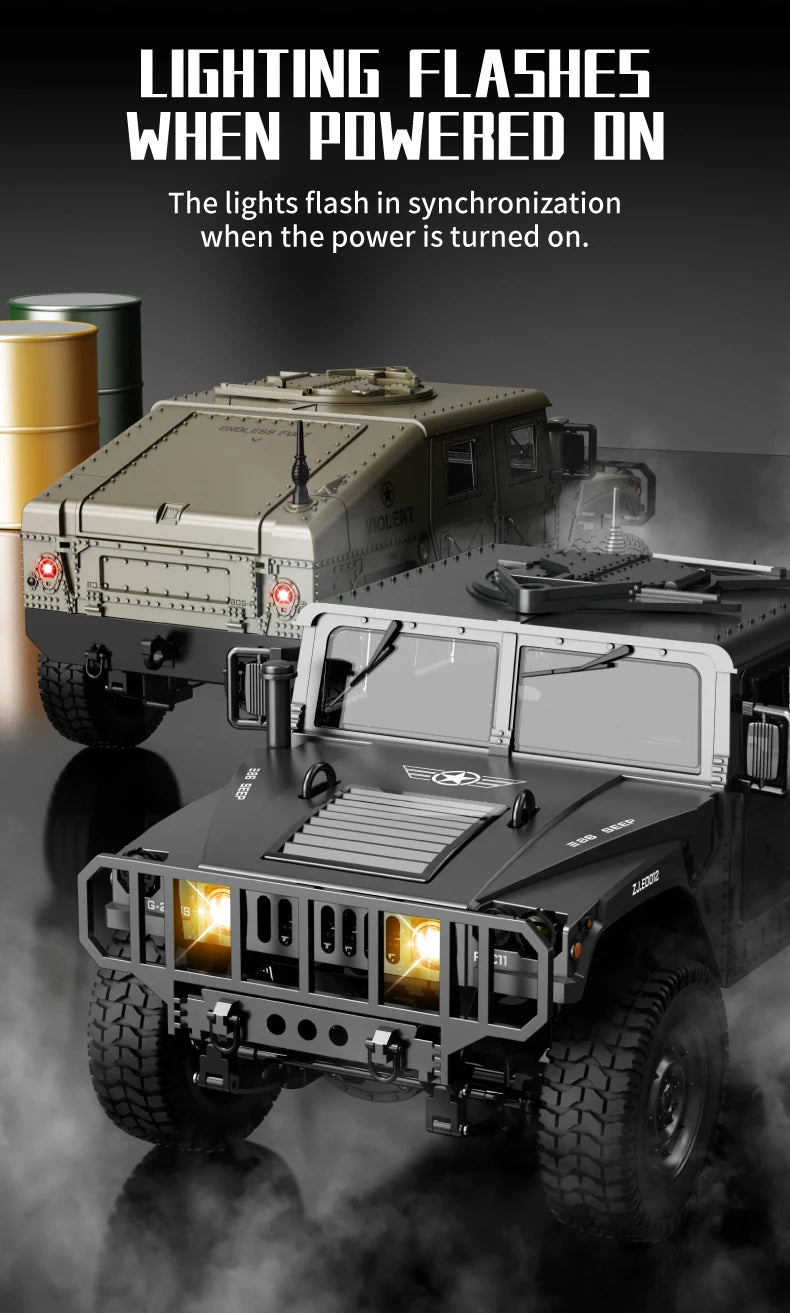 C8835 Remote Control Car 1:16 2.4G 4WD Military Truck Off-Road Rc Vehicle Climbing Toy For Kids Adults Gift Summer Outdoor Hobby