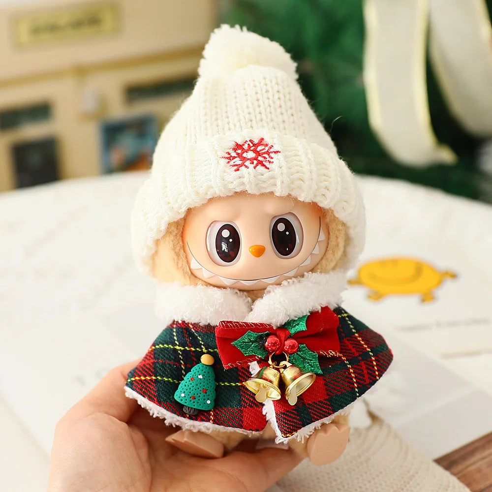 1 Set 17cm Labubu Christmas Baby Clothes Snowman Elk Santa Claus Outfit For 1st 2nd 3rd Gen Doll Xmas Holiday Gift