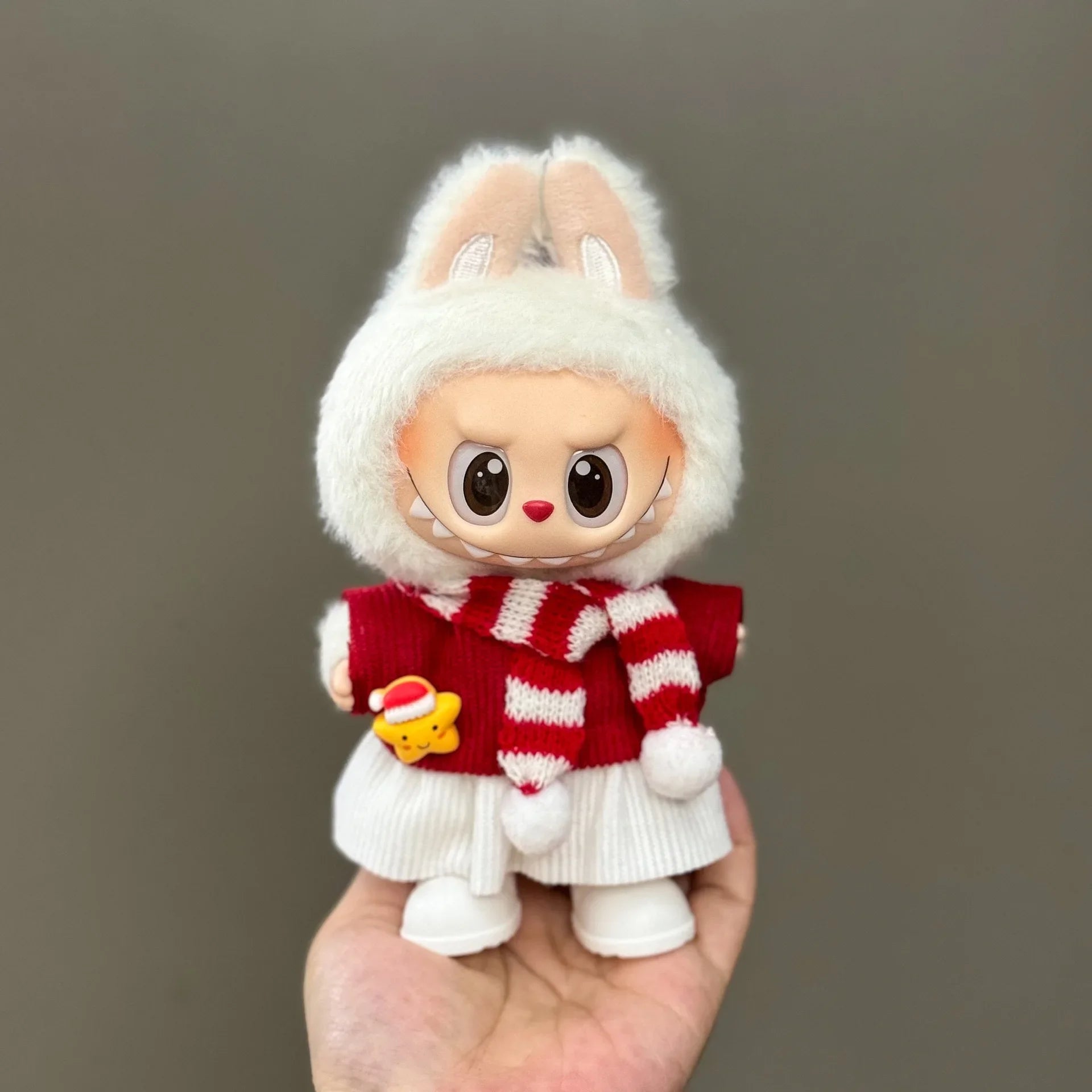 17cm Labubu Christmas Doll Clothes  Festive Santa Outfit , Holiday Party Costume for Dolls, Xmas Dress Up Accessories
