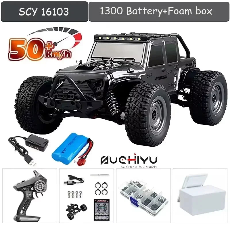 1:16 75KM/H or 50KM/H 4WD RC Car with LED Remote Control Cars High Speed Drift Monster Truck for Kids Vs Wltoys 144001 Toys