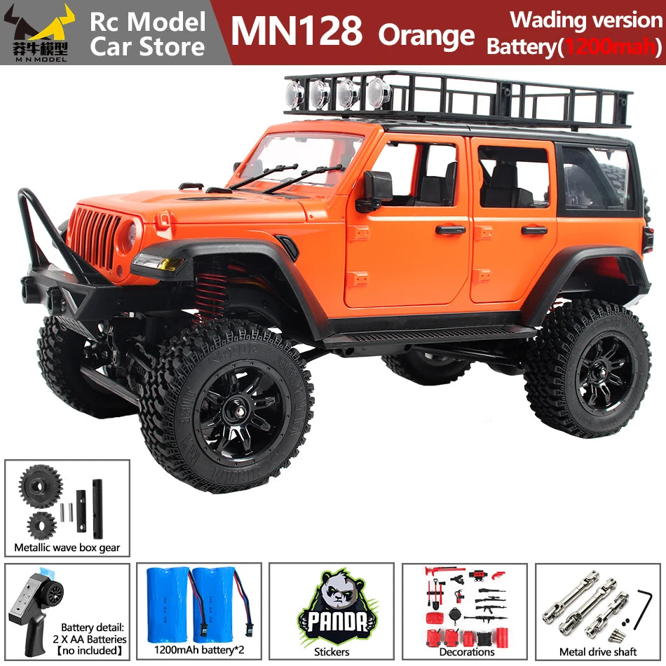 MN MODEL 1:12 Panda RC 4X4 Diving Wading Off-road Car Rock Crawler All Terrain Vehicle Buggy SUV Climbing Truck Toy for Adult