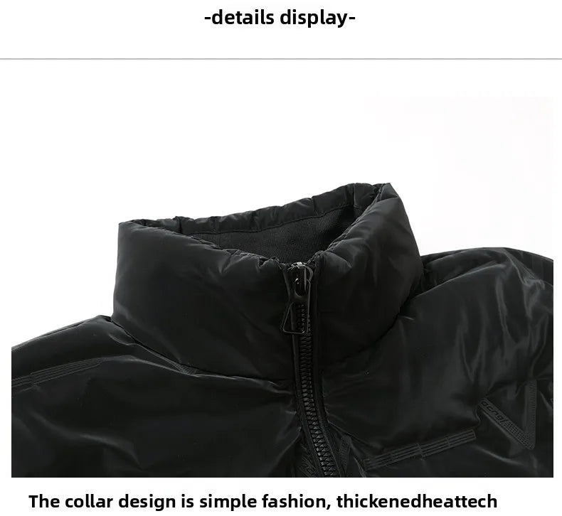 Top Grade Men's 2025 New Bubble Puffer Parka Jacket Windbreaker Coats Short Stand Collar Thickened Quilted Outerwear