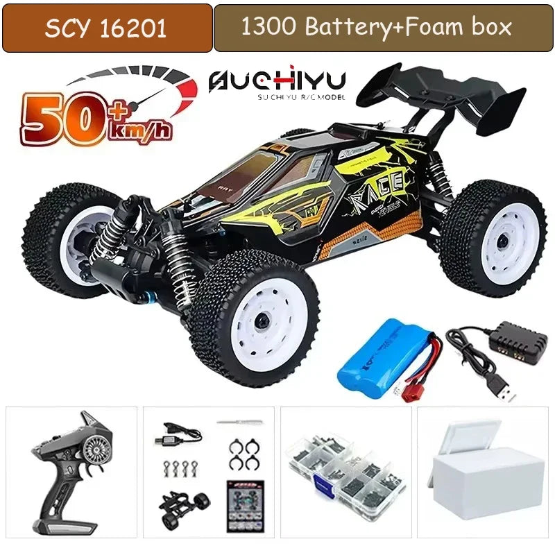 1:16 75KM/H or 50KM/H 4WD RC Car with LED Remote Control Cars High Speed Drift Monster Truck for Kids Vs Wltoys 144001 Toys