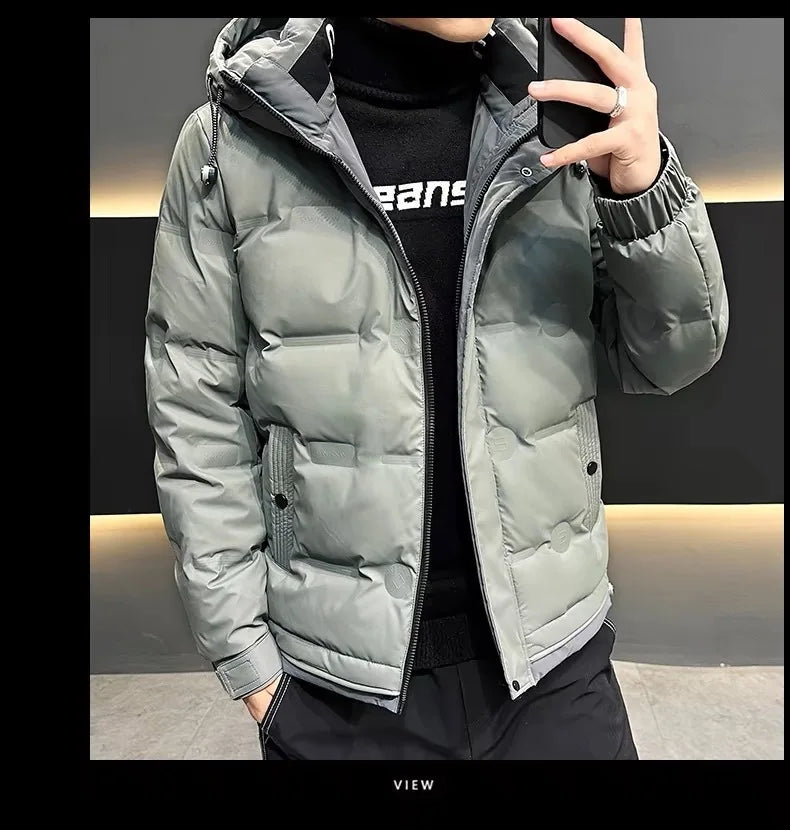 Men's Down Jacket Winter New Thickened Warm And Cold Proof Outwear Top Casual White Duck Down Hoodie Coats For Men
