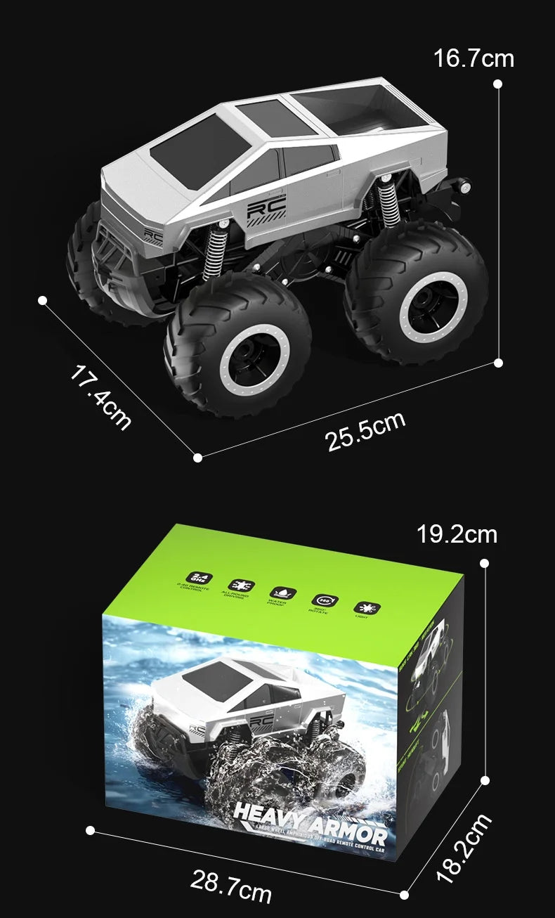 JJRC 1:18Q185 Amphibious RC Crawler 4WD Waterproof Off-Road Stunt Car 2.4GHz Kids Remote Control Toy All-Terrain Water Land Gift
