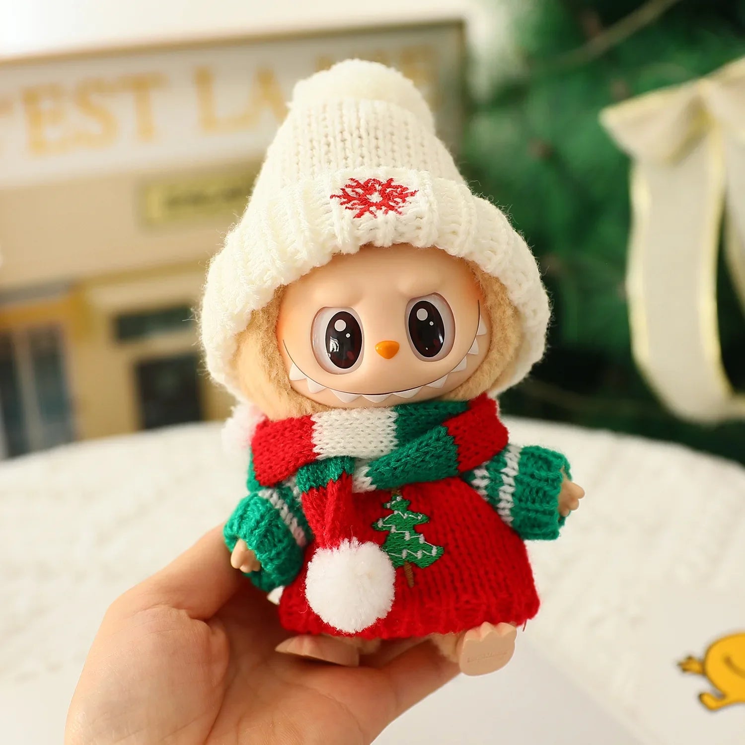 1 Set 17cm Labubu Christmas Baby Clothes Snowman Elk Santa Claus Outfit For 1st 2nd 3rd Gen Doll Xmas Holiday Gift