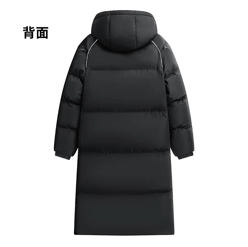 2025 Men's High-Quality Mid-Length Jacket Coat, Winter Thick and Warm Overcoat, Pure Color Youth Cotton Coat Jacket,Outdoor Coat