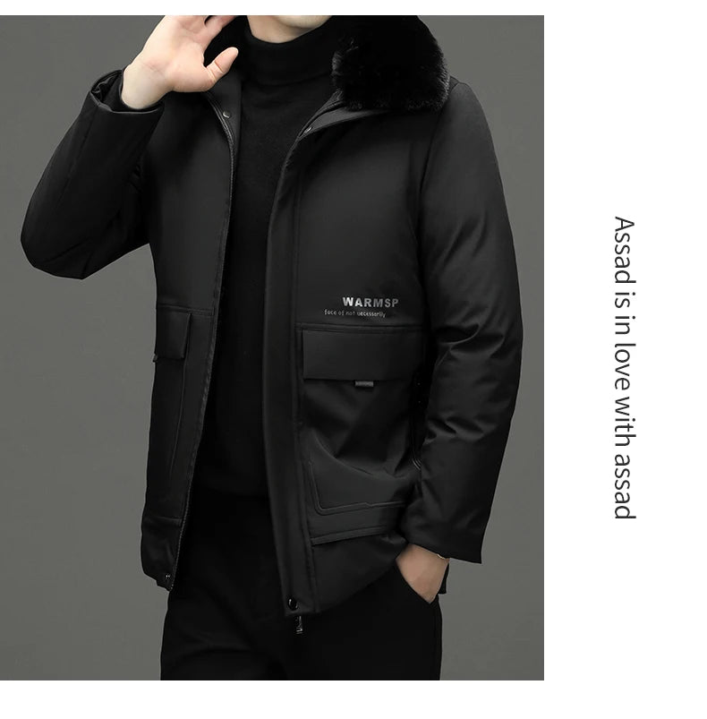Top Grade Thick With Fur Hood Fashion Casual Designer Warm Parka Winter Coat Mens Newest Jacket Windbreaker Mens Clothes