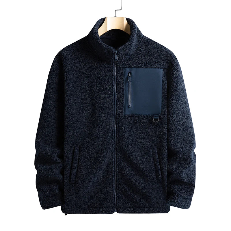 New Autumn Winter Sports Outdoor Stand Up Collar Casual Loose Couple Coat Men'S Thick Fashion Versatile Warm Polar Fleece Jacket