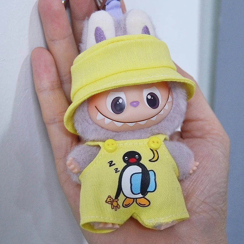 Overalls Clothes for Labubu V4 Clothing for Labubu 4.0 The Monsters Pin for Love Series Doll Outfit Fisherman Hat Parts