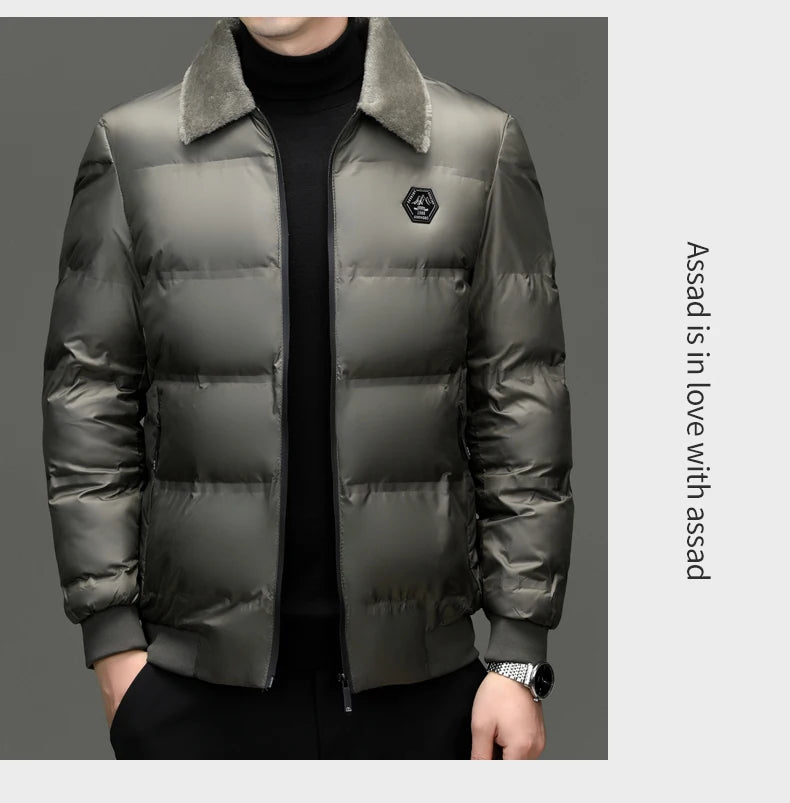 Top Grade Middle-aged Men Bubble Puffer Windbreaker Coat Parka Jacket Winter Plus Velvet Thickened Short Outerwear