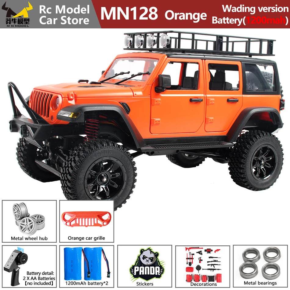 MN MODEL 1:12 Panda RC 4X4 Diving Wading Off-road Car Rock Crawler All Terrain Vehicle Buggy SUV Climbing Truck Toy for Adult
