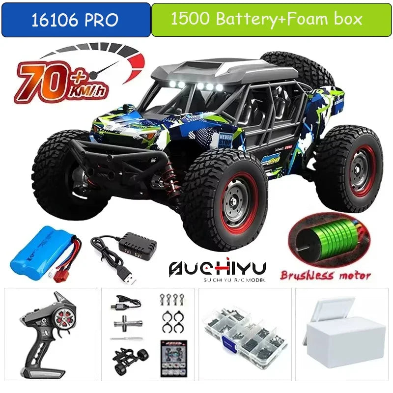 1:16 75KM/H or 50KM/H 4WD RC Car with LED Remote Control Cars High Speed Drift Monster Truck for Kids Vs Wltoys 144001 Toys