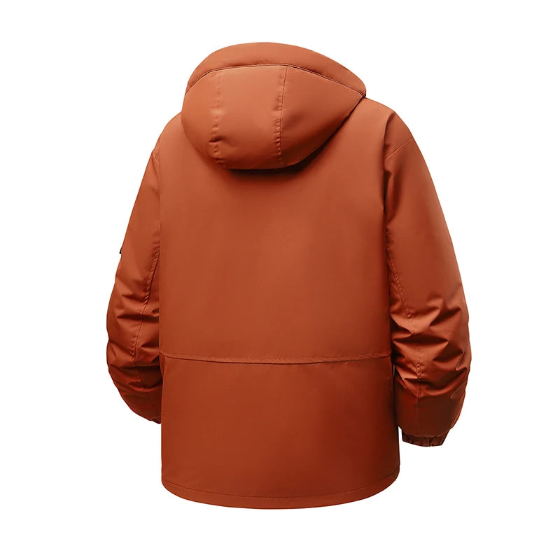 Winter Men Waterproof Windproof Casual Jacket Mens Puffer Hooded Fashion Jacket Man Outdoor Loose Thick Jacket Windbreaker Parka