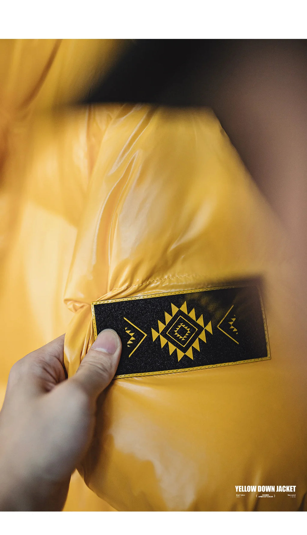 Maden Casual 90% White Duck Down Jacket Yellow Stand Collar Warm Jacket Versatile Puffer Coat for Men Fall and Winter Outerwear