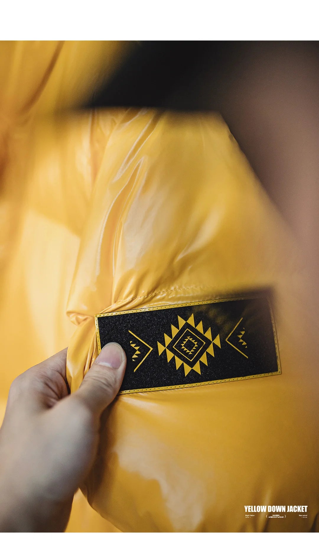 Maden Casual 90% White Duck Down Jacket Yellow Stand Collar Warm Jacket Versatile Puffer Coat for Men Fall and Winter Outerwear
