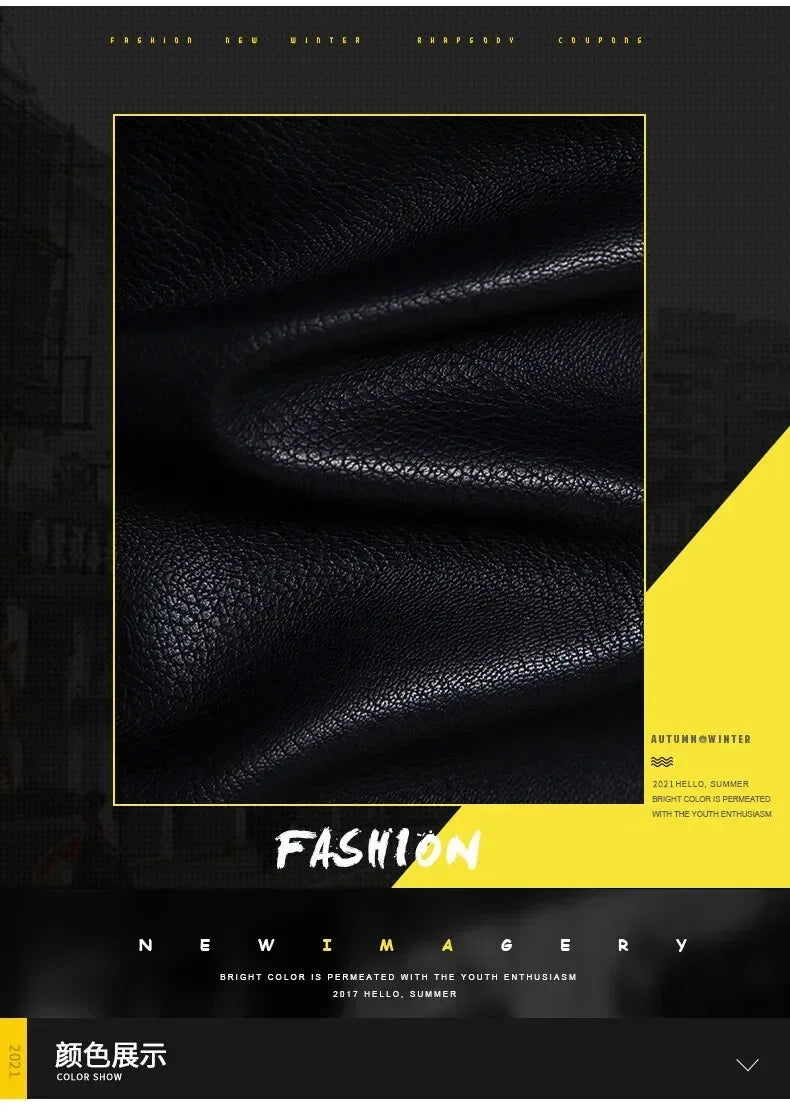 New Men's Motorcycle Leather Jacket Slim Men Leather Jacket Outer Wear Clothing For Male PU Leather Jackets Thin Business Jacket