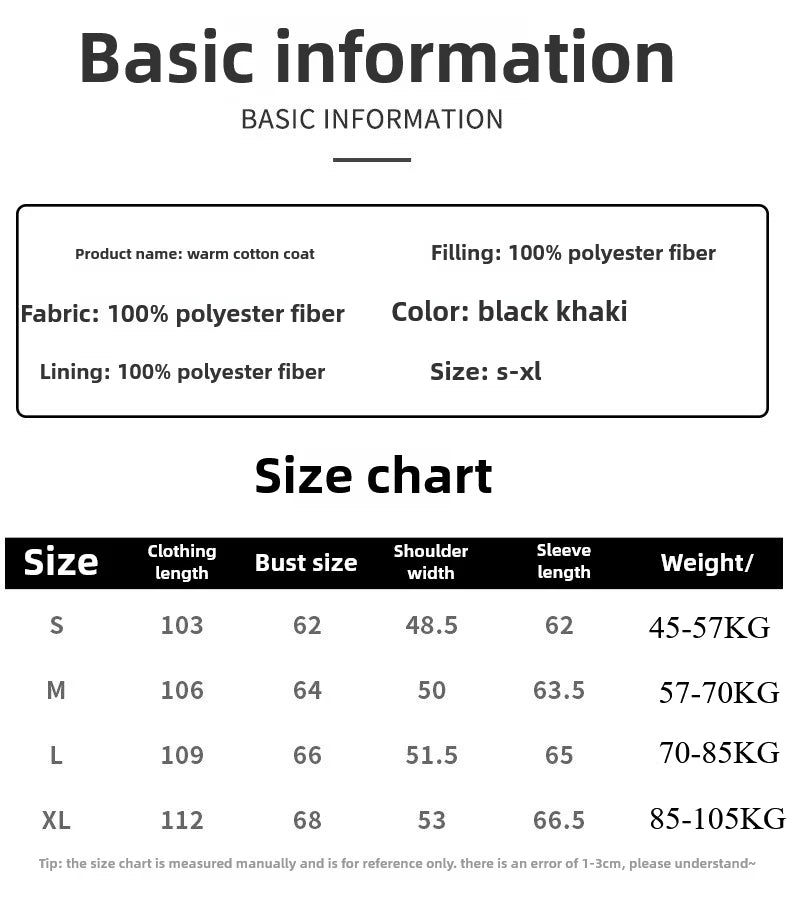 2025 Men's High-Quality Mid-Length Jacket Coat, Winter Thick and Warm Overcoat, Pure Color Youth Cotton Coat Jacket,Outdoor Coat
