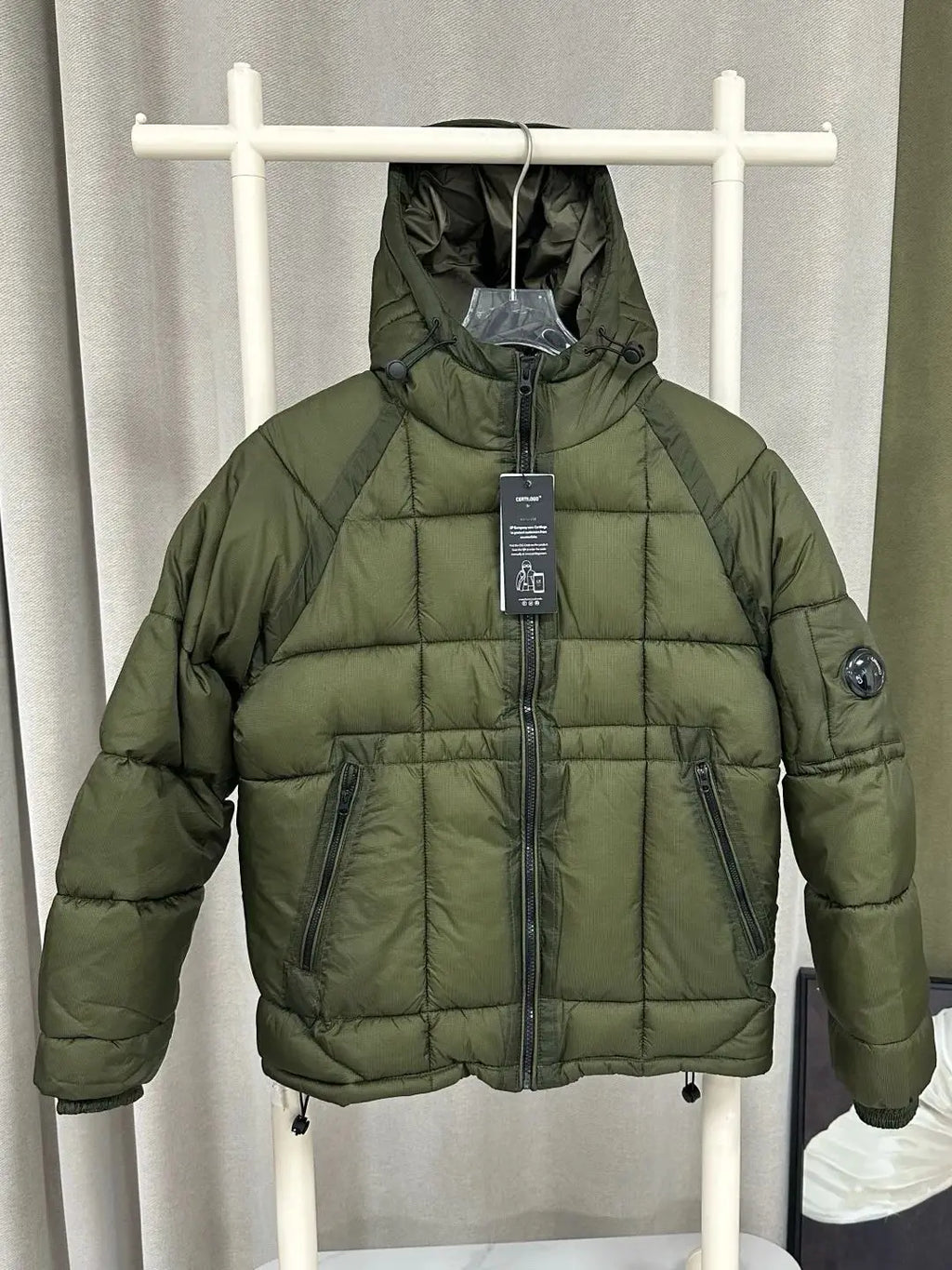 2025 Italian CC Glass Black Button Brand Style Men Winter Coat 3 Labels Logo  Jackets Men's Lightweight Thermal Coat Hooded Coat