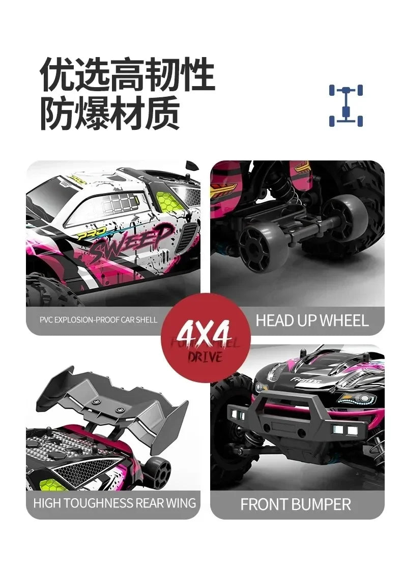 1:16 70km/h Super Brushless 50km/h Brushed RC Car 4x4 Off Road Remote Control High Speed Drift Racing Truck Toy Kids Adults