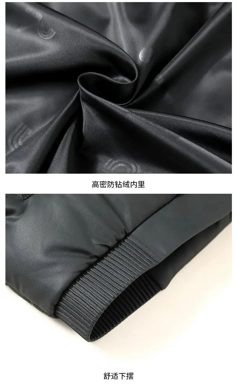 Winter Hooded Down Jacket Men Thicken Warm Genuine Leather Man Luxury Coat Male Fluffy Sheepskin Puffer