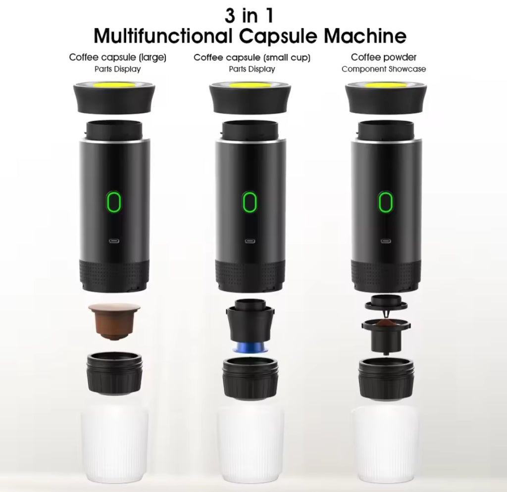3-in-1 Portable Wireless Espresso Maker for Travel