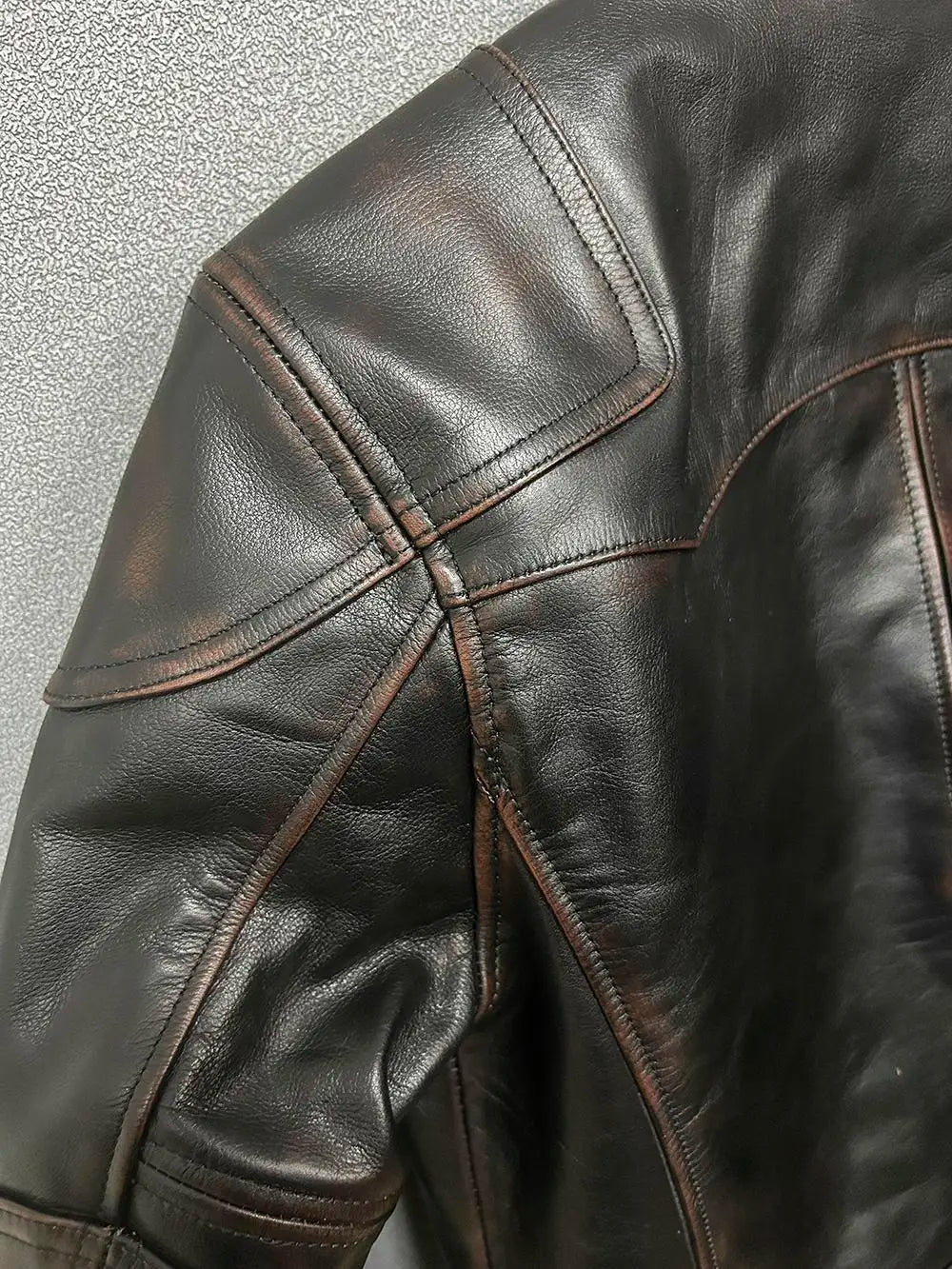 Vintage Black Autumn Leather Jacket Men Stand Collar Plus Size 5XL Natural Cowhide Slim Fit Short Genuine Leather Coat