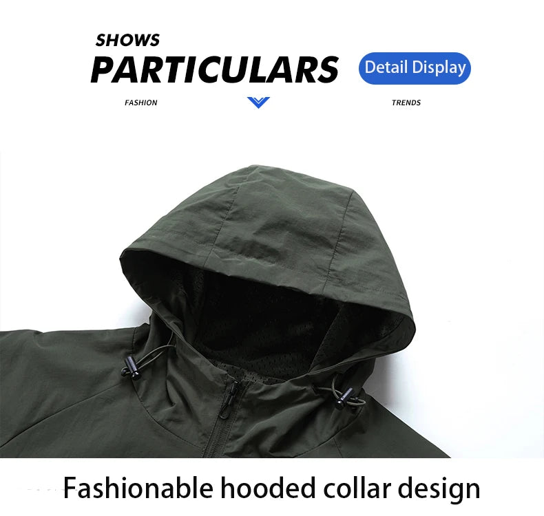 Naturehike Windbreaker Men Tactical Jacket Waterproof Outdoor Hooded Coat Sports Military European Field Climbing Thin Outwear