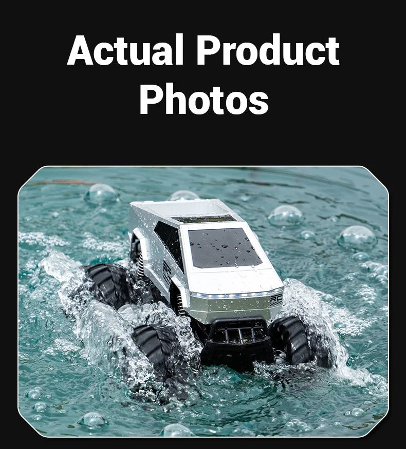 JJRC 1:18Q185 Amphibious RC Crawler 4WD Waterproof Off-Road Stunt Car 2.4GHz Kids Remote Control Toy All-Terrain Water Land Gift