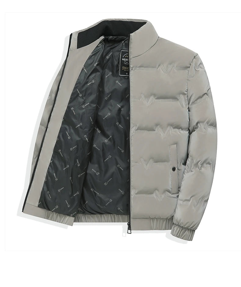 Top Grade Men's 2025 New Bubble Puffer Parka Jacket Windbreaker Coats Short Stand Collar Thickened Quilted Outerwear