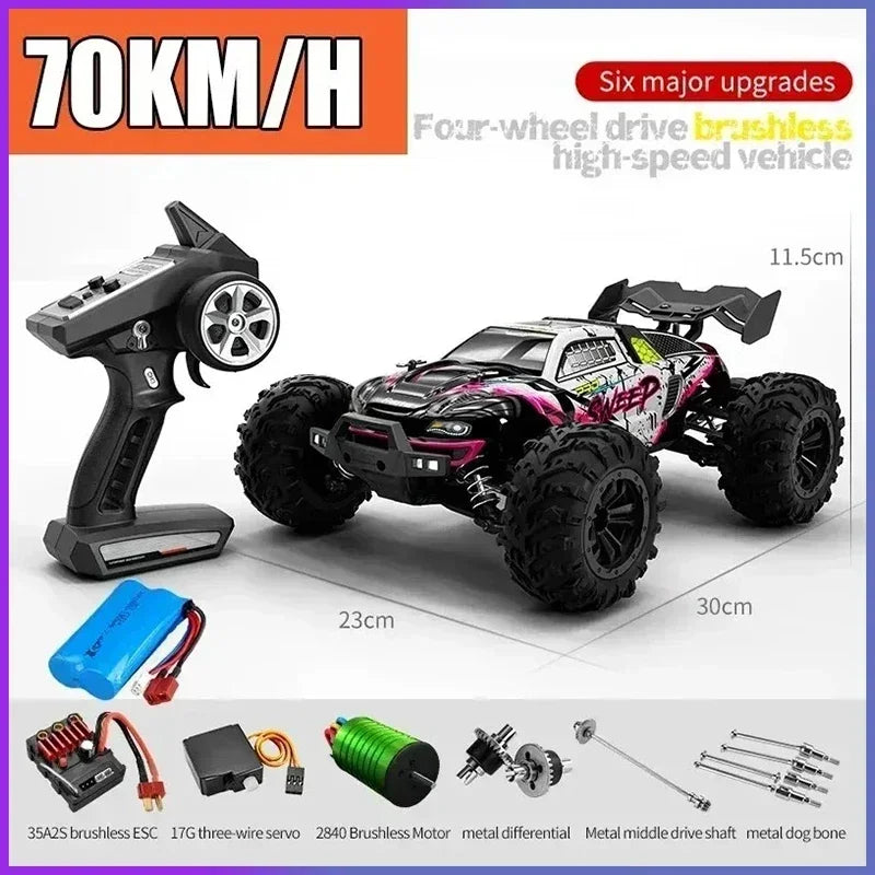 1:16 70km/h Super Brushless 50km/h Brushed RC Car 4x4 Off Road Remote Control High Speed Drift Racing Truck Toy Kids Adults