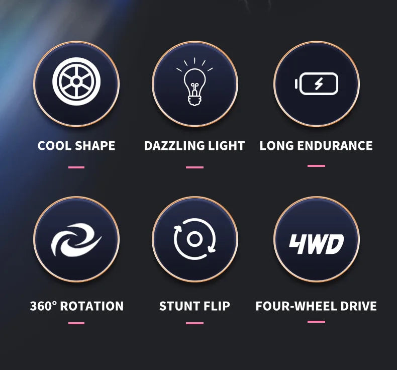 2.4G Remote Control Car  Double Sided Flip Endurance  360 Degree Rotation 4-Wheel Drive Mini Electric Car Toys For Children