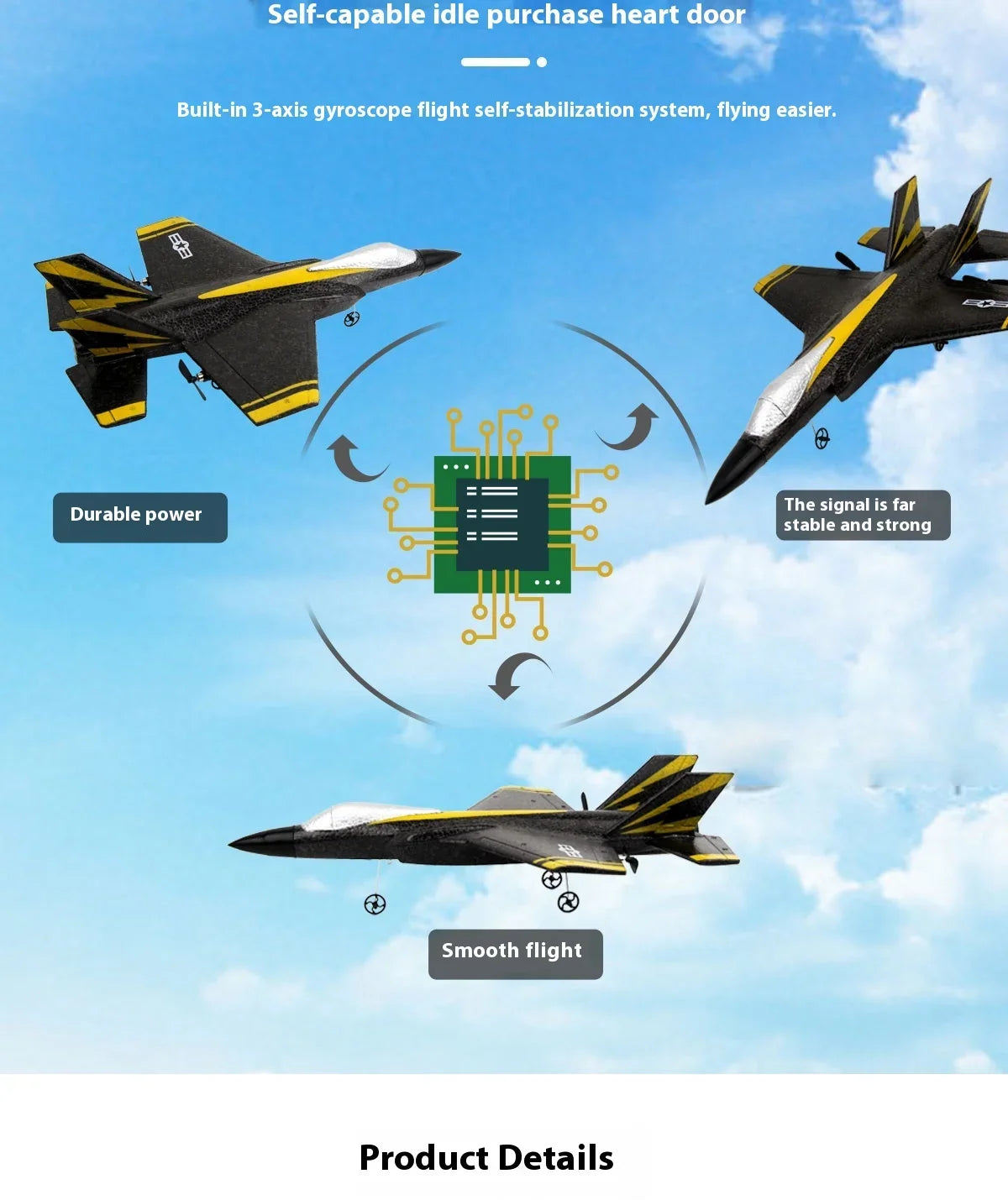 F35 Remote Control Foam Glider | Colorful LED Lights | 2-Channel RC Plane | Fixed Wing Model | Best Kids Toy