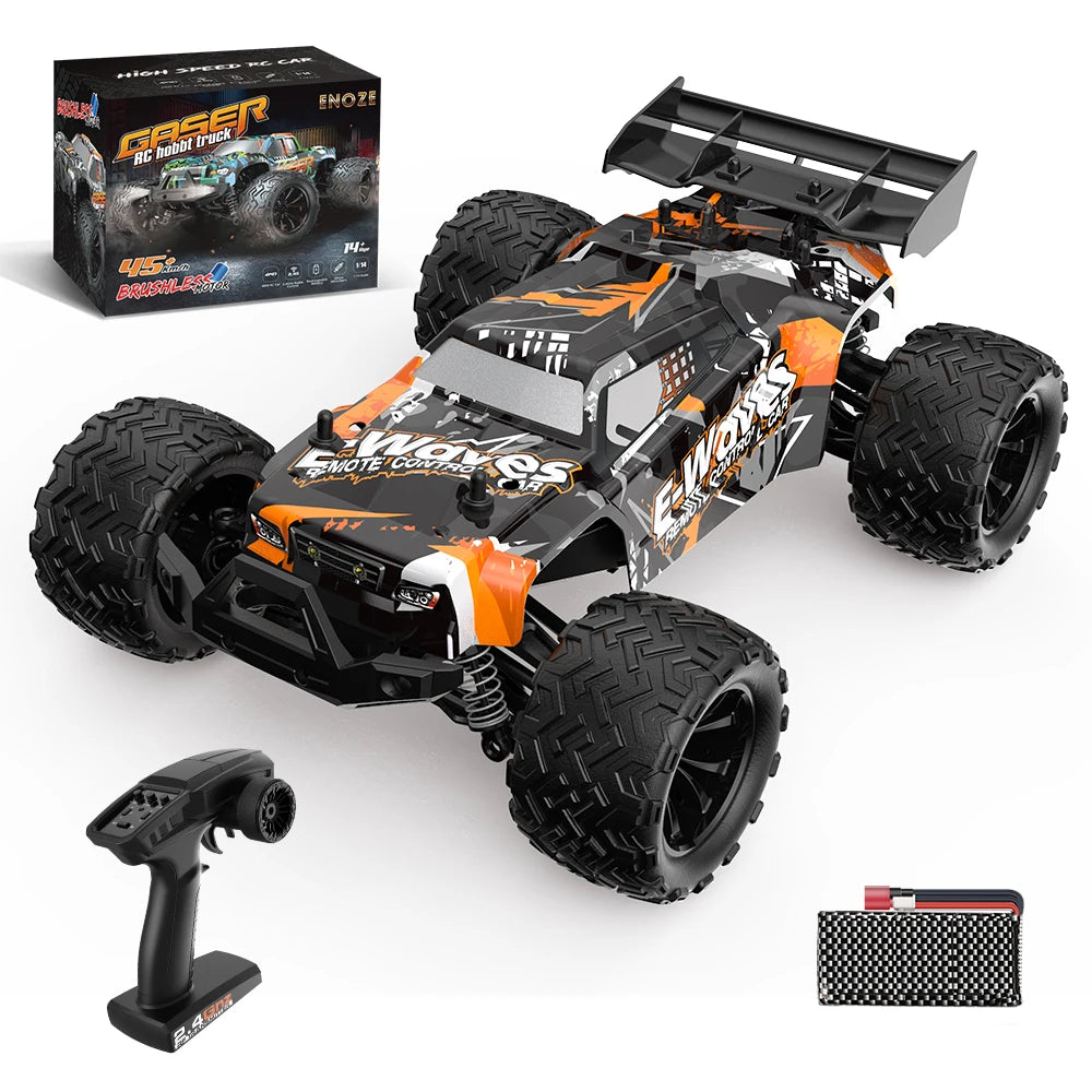 1:14 4WD RC Car Toy - 4x4 Off Road Drift Racing, 45KM/h Super Brushless High Speed - Waterproof Remote Control Truck for Kids