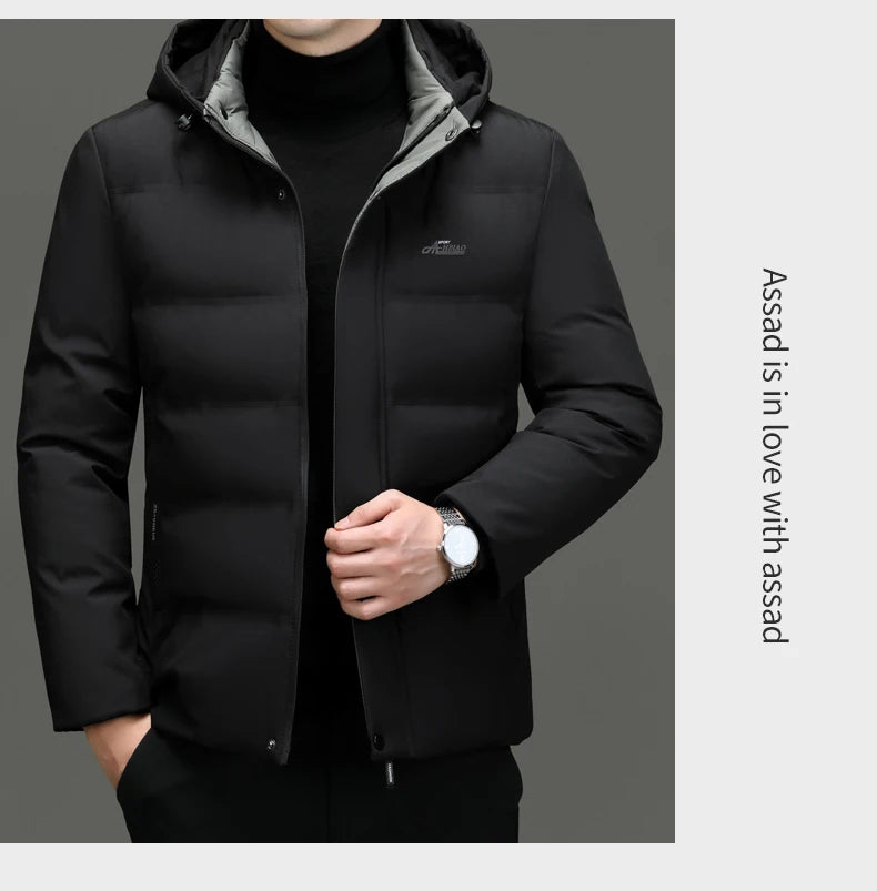 Top Grade Thicken Fashion Hooded Winter Warm Outerwear Designer Business Parka Coat Mens Newest Jacket Windbreaker