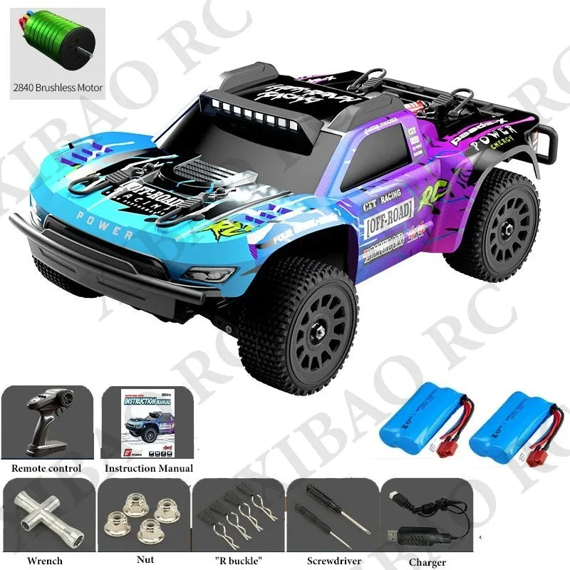 Rc Car Off Road 4x4 High Speed 70KM/H Remote Control Car with LED Headlight Brushless 4WD 1/16 Monster Truck Toys for Boys Gift