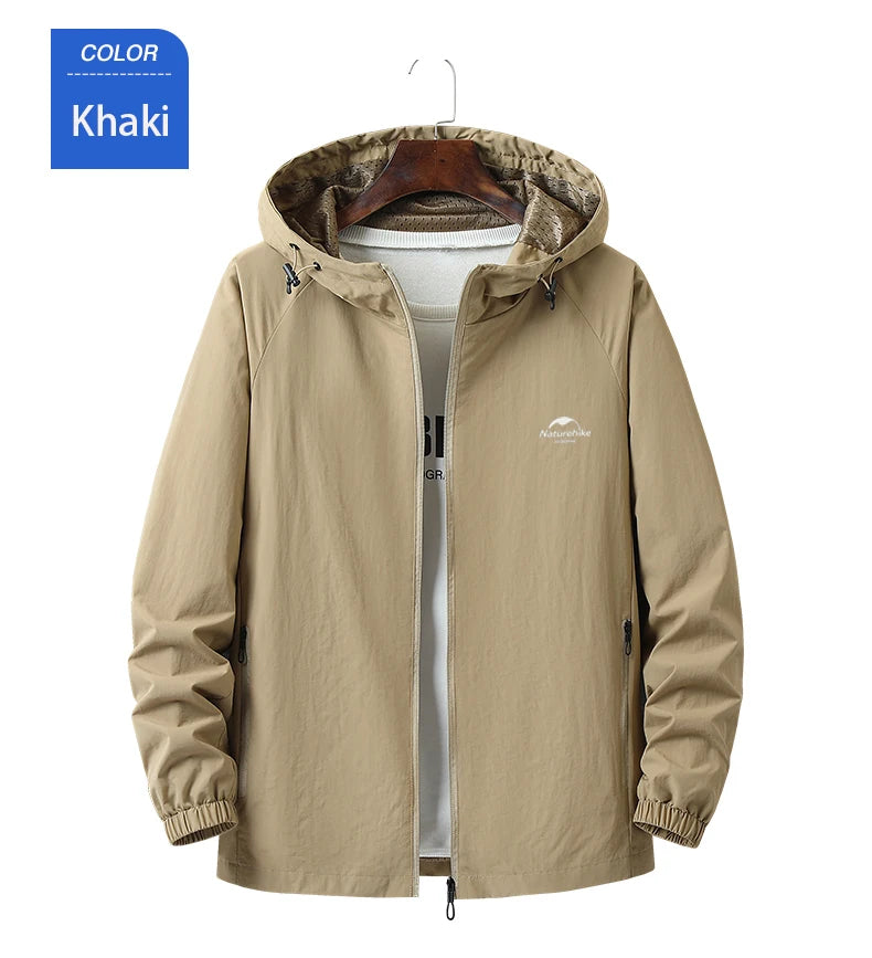 Naturehike Windbreaker Men Tactical Jacket Waterproof Outdoor Hooded Coat Sports Military European Field Climbing Thin Outwear