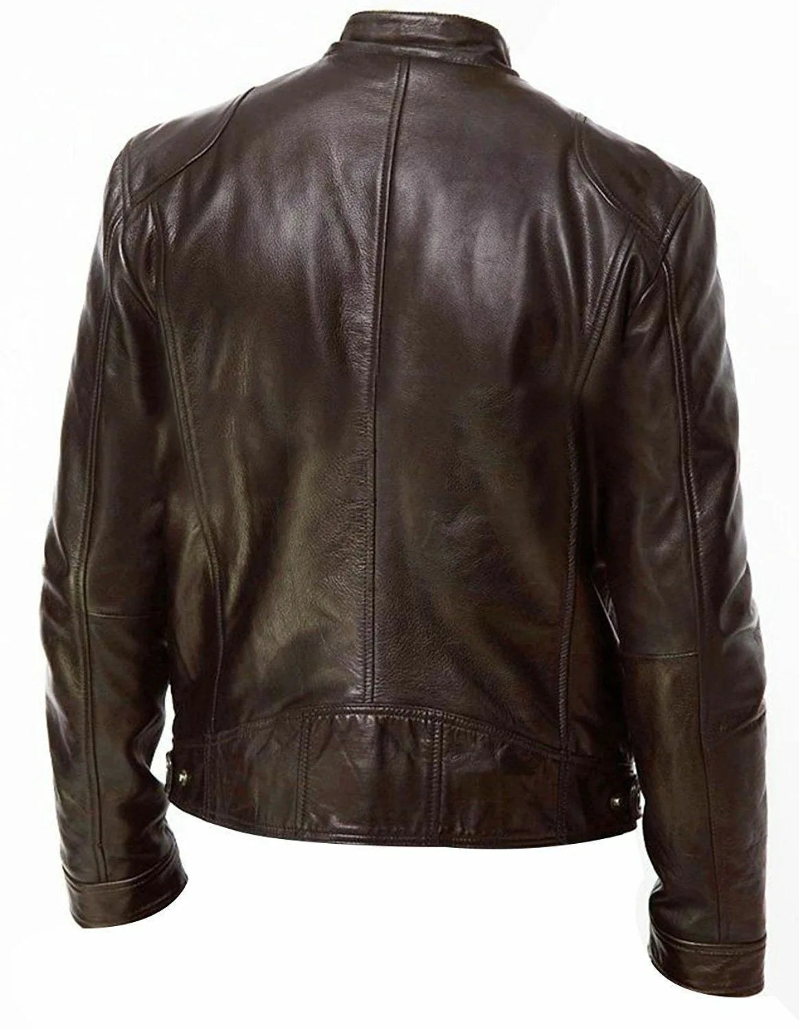 2024 Fashion Mens Leather Jacket Slim Fit Stand Collar PU Jacket Male Anti-wind Motorcycle Lapel Diagonal Zipper Jackets Spring