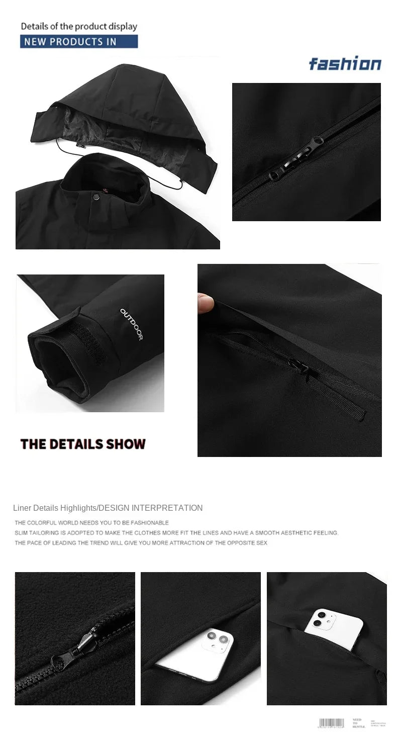 Autumn Winter New High Quality Outdoor Sports Fitness Running Travel Mountaineering Couple Windproof Waterproof Warm Jacket