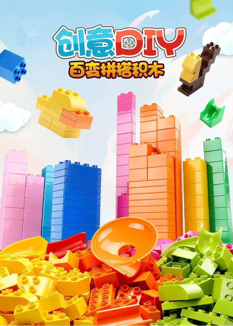 500g/bag DIY Big Size Creative Building Blocks Set Colorful Classic Basic Compatible With Duplo Kid Educational Toy For Children