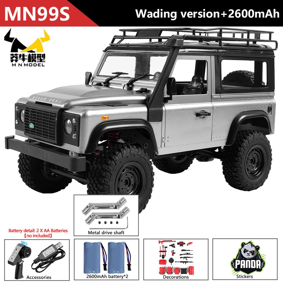 MN MODEL 1/12 4x4 Diving RC Panda Tour Vehicle Defender Off-Road Car Rock Crawler Wading Climbing Truck Collection Toy for Adult