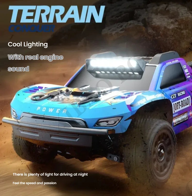 Rc Car Off Road 4x4 High Speed 70KM/H Remote Control Car with LED Headlight Brushless 4WD 1/16 Monster Truck Toys for Boys Gift