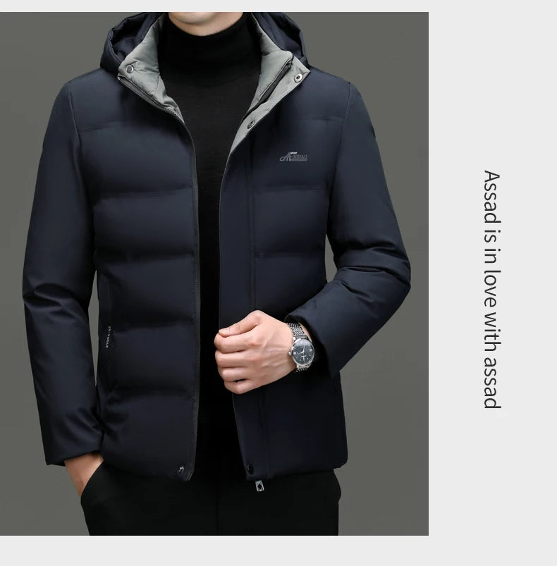 Top Grade Thicken Fashion Hooded Winter Warm Outerwear Designer Business Parka Coat Mens Newest Jacket Windbreaker