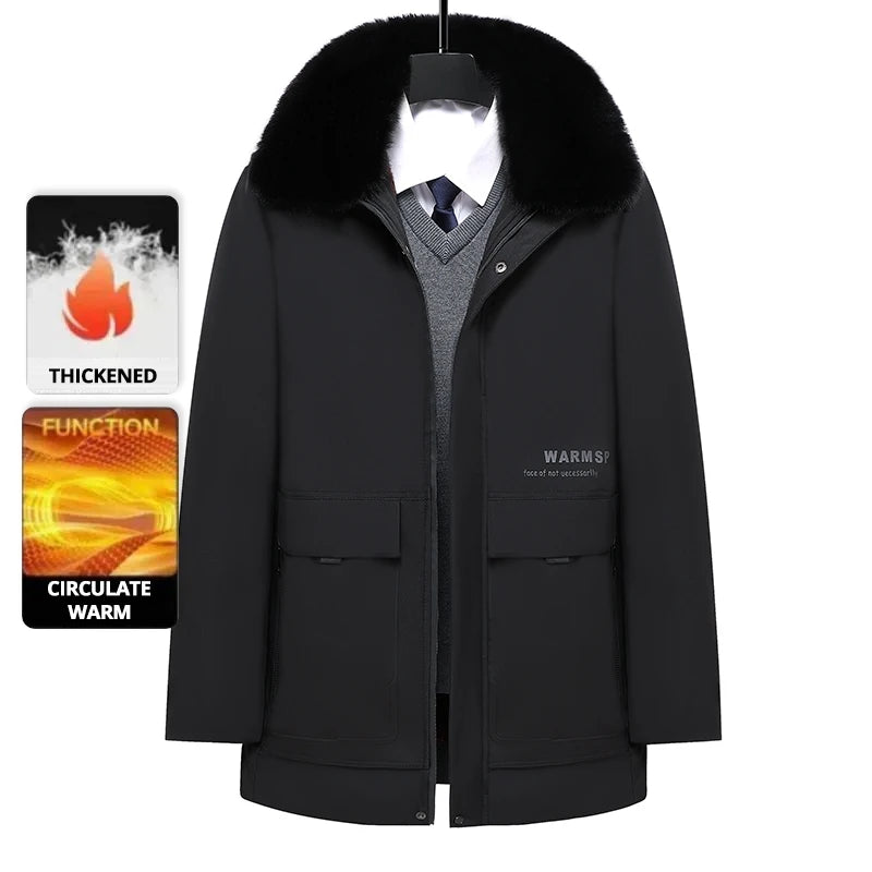 Top Grade Thick With Fur Hood Fashion Casual Designer Warm Parka Winter Coat Mens Newest Jacket Windbreaker Mens Clothes