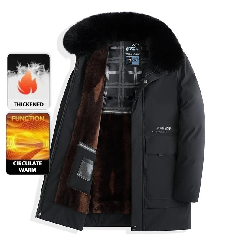 Top Grade Thick With Fur Hood Fashion Casual Designer Warm Parka Winter Coat Mens Newest Jacket Windbreaker Mens Clothes