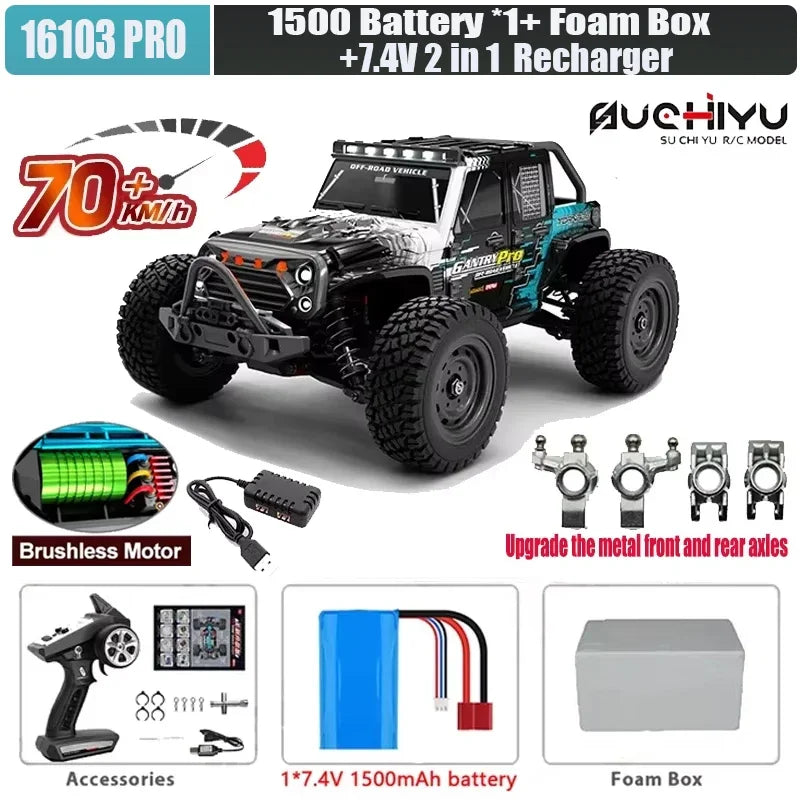 SCY or JJRC Q130 70KM/H 60KM/H 50KM/H  4WD RC Car with LED Remote Control Cars High Speed Drift Monster 4x4 Truck Rc Cars 144001