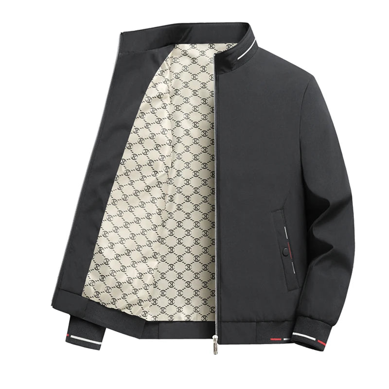 New Autumn Winter Men's Casual Sports Jacket Fashionable Trend Windproof Portable Pocket Stand Up Collar Fashionable Coat