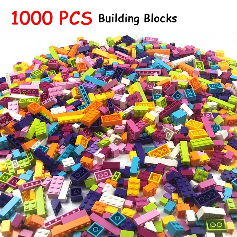 Hot 500-1500 Pieces Building Blocks City DIY Creative Bricks Bulk Model Figures Educational Kids Toys Compatible All Brands
